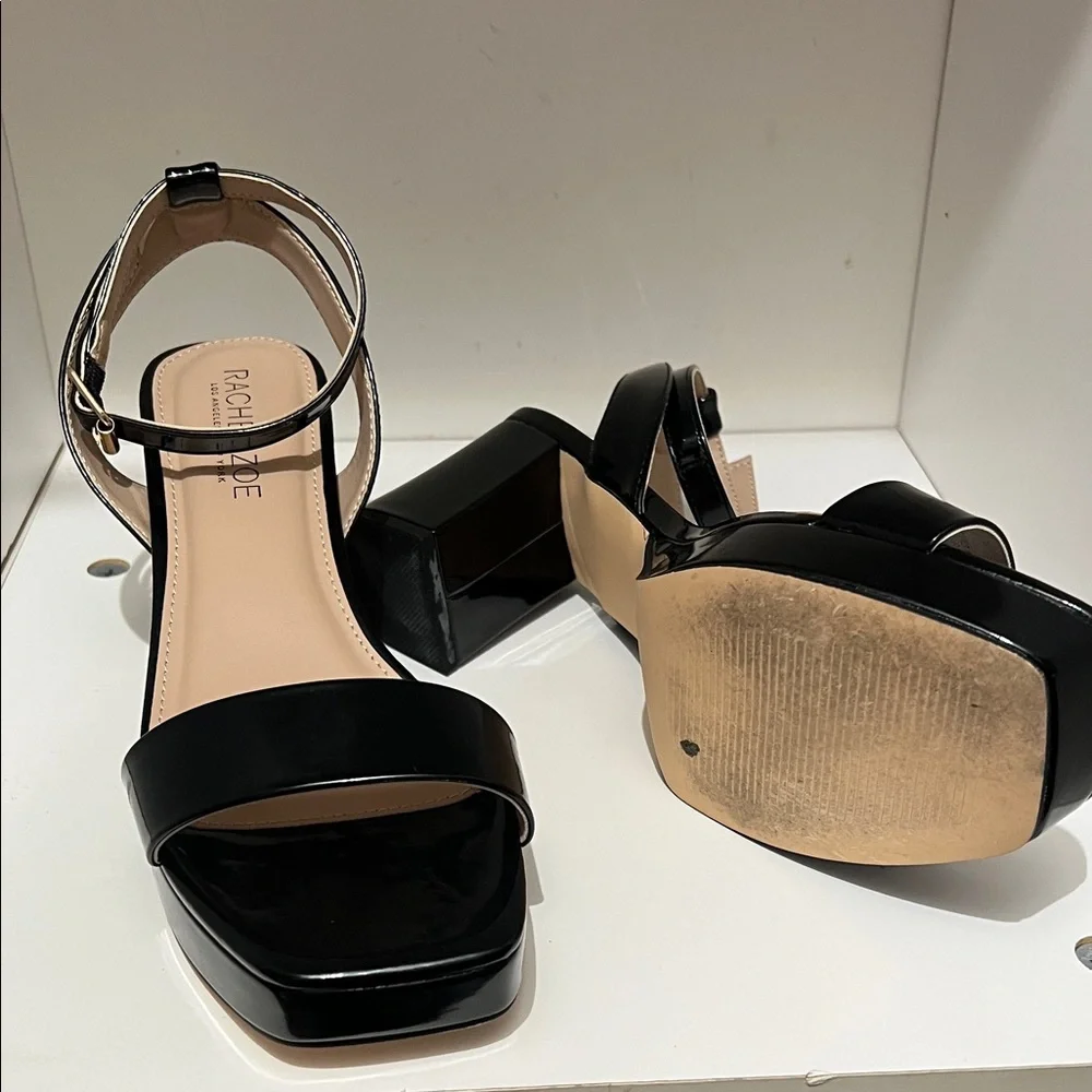 Rachel Zoe Black Patent Platform Sandals